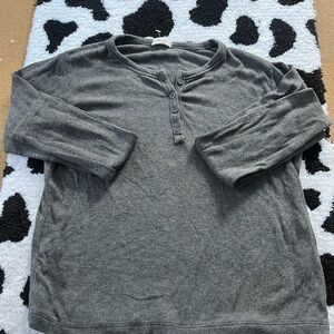 Brandy Melville Charcoal Long Sleeve Henley